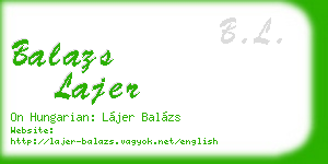 balazs lajer business card
